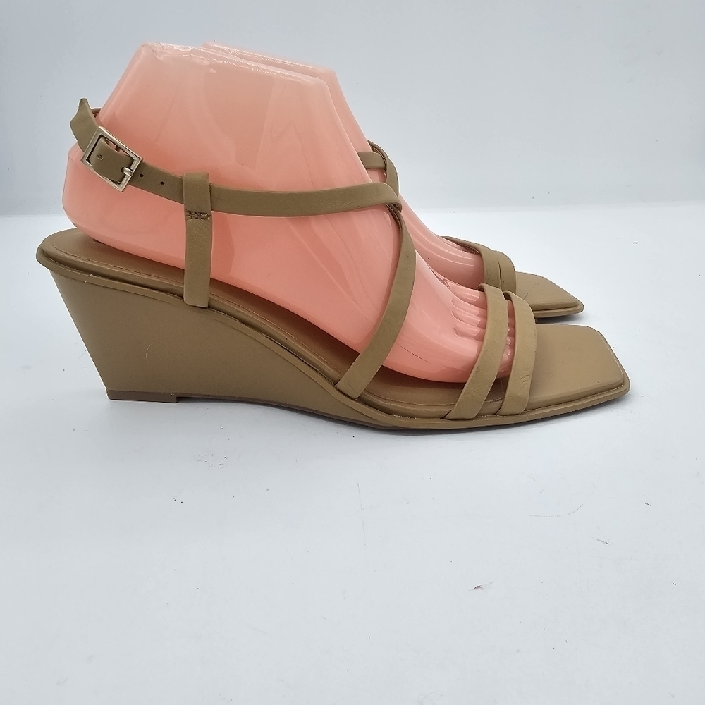 Caslon Paola Wedge Sandals Tan Camel Size 9.5 - Picture 8 of 12